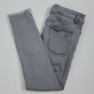 DL1961‎ Florence Instasculpt Cropped Raw Edge Skinny Gray Denim Jeans 27 FLAWS